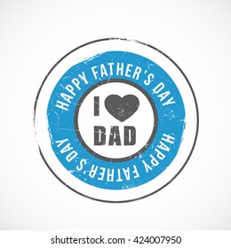 Vector stamp of happy father's day.