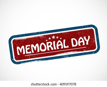 Vector Stamp of Happy memorial day.