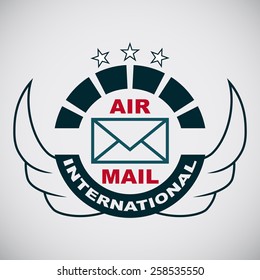 Vector stamp with the image of the logo Air mail