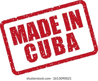 Vector stamp with “Made in Cuba” inscription. Perfect for labeling Cuban products, exports, and national identity visuals