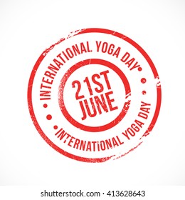 Vector stamp of international yoga day.