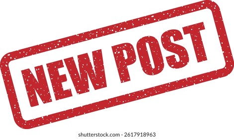 Vector stamp with the label “NEW POST” used in blog updates, social media announcements, or content platforms to draw attention to fresh publications
