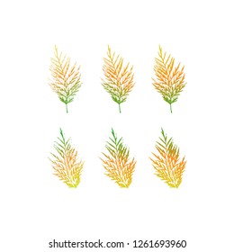 Vector stamp leaves set. Objects isolated on white. Silhouette leaves. Endless texture for nature design.
