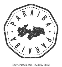 Vector stamp with the map of the Brazilian region of Paraiba.