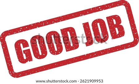 Vector stamp with motivational “GOOD JOB” text – great for educational material, performance reviews, or reward stickers