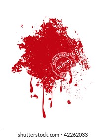 vector stamp on grunge blood splash