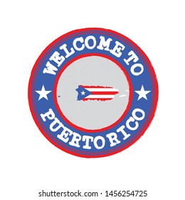 Vector Stamp for Original logo with text Puerto Rico and Tying in the middle with nation Flag. Grunge Rubber Texture Stamp of Original from Puerto Rico.