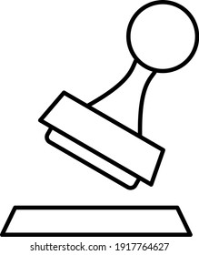 Vector Stamp Outline Icon Design
