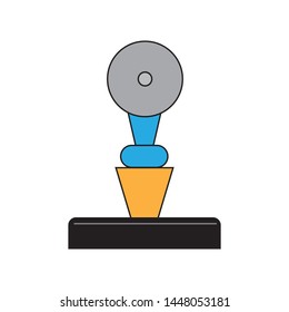 Vector stamp pad rubber icon design flat color for your design