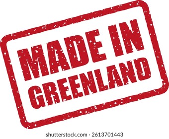 Vector stamp with “Made in Greenland”. Perfect for Arctic goods, minimalist packaging, and Nordic branding
