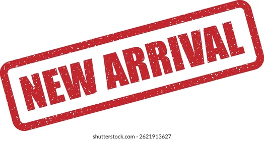 Carimbo vetorial com "NEW ARRIVAL" - perfeito para destacar novas existências, novos produtos ou carregamentos recentes