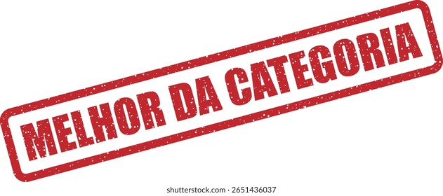 Vector stamp with the Portuguese phrase "MELHOR DA CATEGORIA" (Best in Category), ideal for highlighting top-rated products or services