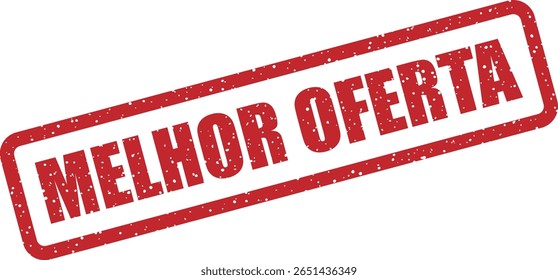 Carimbo vetorial com a frase em português "MELHOR OFERTA", perfeito para vendas, promoções e comércio eletrônico call-to-actions