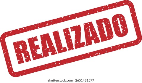 Carimbo vetorial com a palavra portuguesa "REALIZADO" (Realizado ou Concluído), frequentemente utilizado em contextos corporativos, de eventos ou motivacionais para marcar o sucesso ou a finalização de tarefas