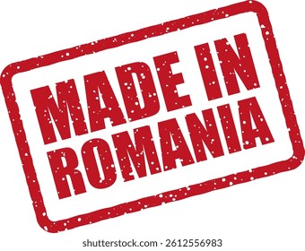Vector stamp for products marked “Made in Romania”, perfect for identity, export, and national branding visuals