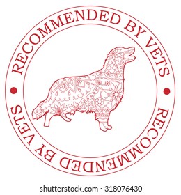 Vector stamp recommended by vets with retriever