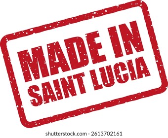 Vector stamp with “Made in Saint Lucia”. Perfect for island crafts, cultural exports, and branding visuals
