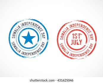 Vector stamp set  of Somalia independence day.