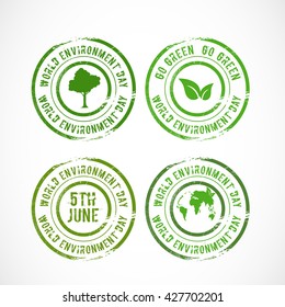 Vector stamp set  for world environment day.
