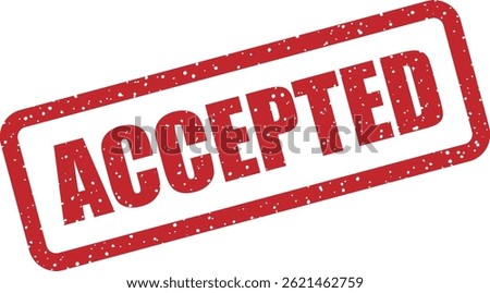 Vector stamp showing “ACCEPTED”, symbolizing approval or confirmation, often used in online transactions, applications, or official responses