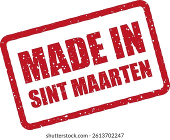 Vector stamp with “Made in Sint Maarten”. Great for island goods, packaging, and Caribbean branding