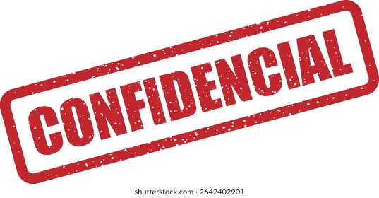 Vector stamp with the Spanish word “CONFIDENCIAL” (Confidential). Useful for secure, private, or sensitive documents