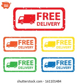 Vector: Stamp sticker Free Delivery tag Colorful collection. Eps10.