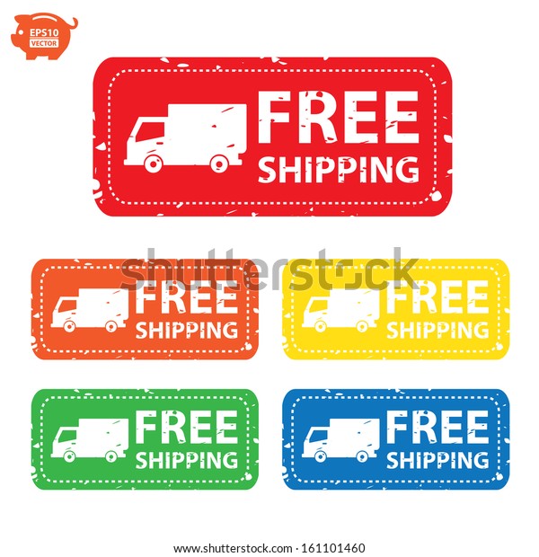 Vector: Stamp sticker Free Shipping tag Colorful\
collection. Eps10.