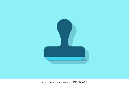 Vector stamp symbol with long shadow effect
