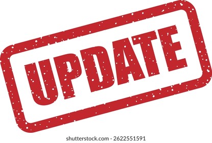 Vector stamp with text “UPDATE” for announcing new versions, software patches, or refreshed content