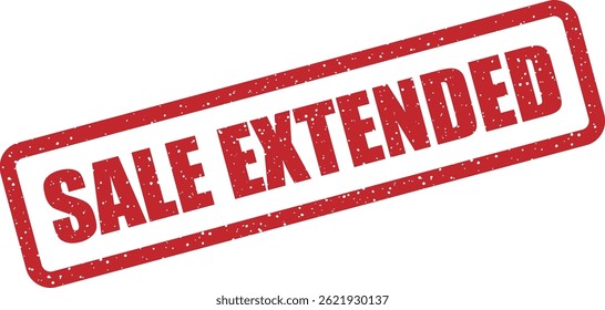 Carimbo vetorial com o texto "SALE EXTENDED" para anunciar que um período promocional foi prolongado