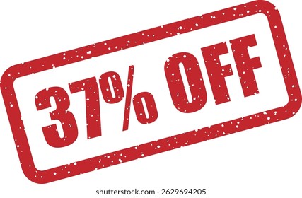 Vector stamp with the text “37% OFF” — bold discount for attention-grabbing marketing campaigns