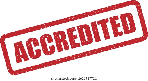Vector stamp with text “ACCREDITED” to denote official recognition, standards compliance, or institutional approval. Great for certifications, educational credentials, and quality marks
