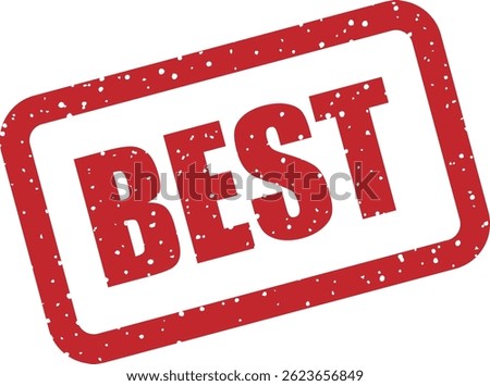 Vector stamp with text “BEST” to denote top quality, preferred choice, or highest ranking in any category