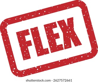 Vector stamp with text “FLEX” to highlight boasting, showing off achievements, or flaunting success in lifestyle and social media posts
