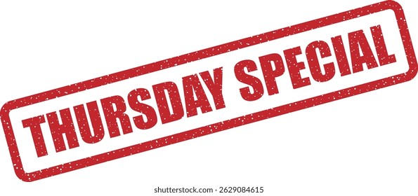 Carimbo vetorial com o texto "QUINTA-FEIRA ESPECIAL" destacando pacotes exclusivos de um dia, ofertas por tempo limitado ou promoções somente na quinta-feira