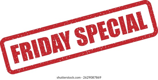 Vector stamp with text “FRIDAY SPECIAL” highlighting exclusive week-end previews, bundled offers, or Friday-only promotions