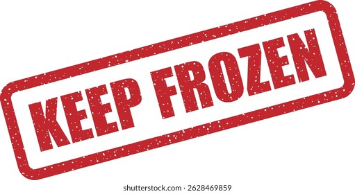 Vector stamp with text “KEEP FROZEN” ideal for perishable food products, cold storage instructions, or transport labeling. Helps ensure food quality and safety