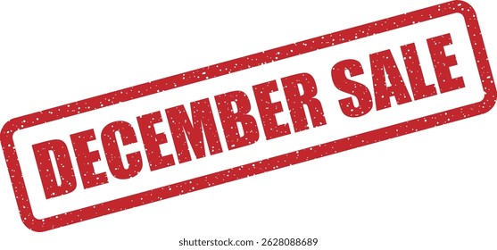 Vector stamp with text “DECEMBER SALE” ideal for promoting end-of-year discounts, holiday deals, and seasonal clearances