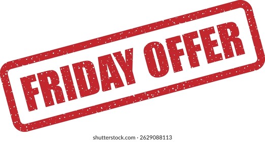 Sello de Vector con el texto “OFERTA DE VIERNES” perfecto para campañas de Cupón, explosiones de correo electrónico o anuncios con incentivos específicos del viernes