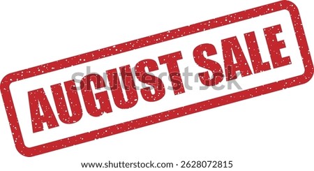 Vector stamp with text “AUGUST SALE” to promote back-to-school discounts, end-of-summer clearances, and seasonal markdowns