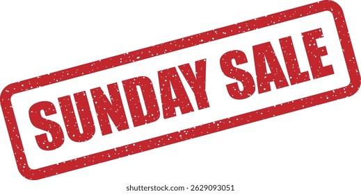 Carimbo vetorial com o texto "SUNDAY SALE" para promover descontos de fim de semana, ofertas flash ou eventos de compras "Super Sunday"