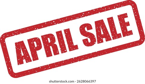 Carimbo vetorial com o texto "APRIL SALE" para promover descontos de primavera, folgas sazonais e ofertas de Páscoa ou Dia da Mentira de abril