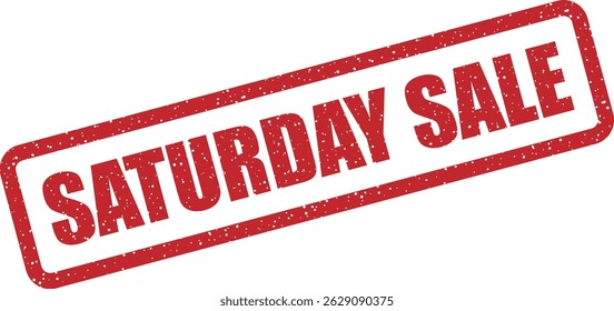 Sello de Vector con el texto “SATURDAY SALE” para promocionar descuentos de fin de semana, ofertas flash o promociones especiales de los sábados