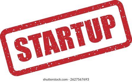 Carimbo vetorial com o texto "STARTUP" simbolizando novos empreendimentos, projetos empresariais ou centros de inovação. Ideal para apresentações, planos de negócios e eventos da comunidade tecnológica