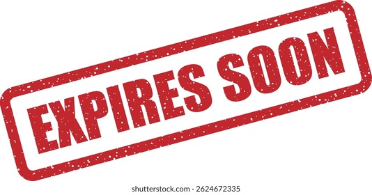 Vector stamp with text “EXPIRES SOON” used to indicate limited-time offers, deadlines, or urgent action required before an expiration date
