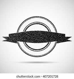 Vector Stamp without text. Black Rubber Texture . 