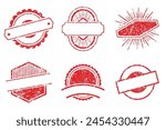 Vector Stamp without text. Set of Stamps. Red Stamps. Grunge Rubber Texture Stamp. Distressed Stamp Texture. Post Stamp Collection. Vector Stamps. Circle Stamps.