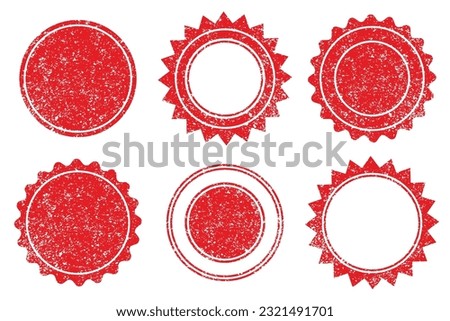 Vector Stamp without text. Set of Stamps. Red Stamps. Grunge Rubber Texture Stamp. Distressed Stamp Texture. Post Stamp Collection. Vector Stamps. Circle Stamps.