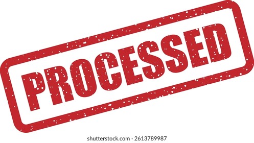 Vector stamp with the word “PROCESSED”. Ideal for marking completed processes, transactions, or actions